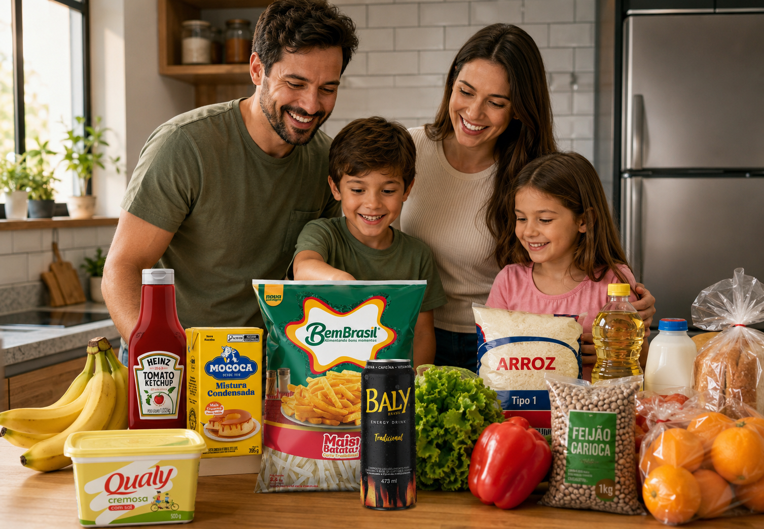 Família cozinhando